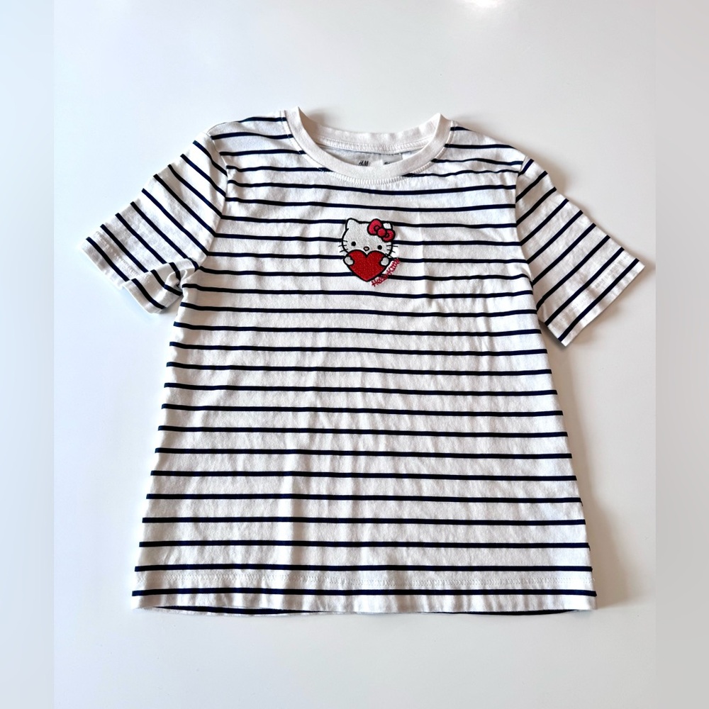 H&M x Sanrio Hello Kitty Striped Kids Shirt, 100% cotton, size 6-7